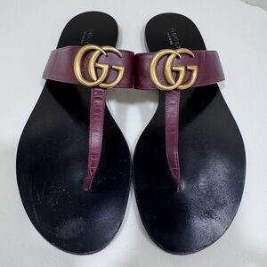 GUCCI Double  G Leather Sandal